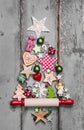 Christmas tree - decoration in shabby chic style - an idea for a Royalty Free Stock Photo