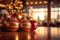 Christmas tree decoration in splendid hotel lobby Royalty Free Stock Photo