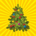 Christmas tree with Christmas decorations Royalty Free Stock Photo