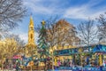Christmas Tree Decorations Amusement Rides Church Nimes Gard France