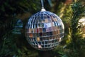 Christmas-tree decorations - disko ball Royalty Free Stock Photo