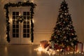 Christmas tree decorations Garland lights new year gifts Interior holiday winter