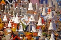 Christmas tree decorations made of ceramic in the form of bells and angels