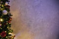 Christmas Tree With Decorations New Year Grey Background Royalty Free Stock Photo