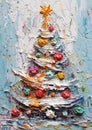 Christmas Tree Decorations: Thick Impasto, White Flour, Louvre