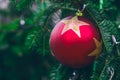 Christmas tree decorations. Toys and decorations on the Christmas tree. Royalty Free Stock Photo