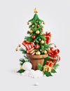 Christmas realistic highly details clean Christmas Tree Royalty Free Stock Photo