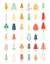 christmas tree design set of decorating with gifts and stars on christmas eve. Royalty Free Stock Photo