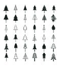 christmas tree design set of decorating with gifts and stars on christmas eve. Royalty Free Stock Photo