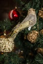 Christmas tree details, decorative bird, New Year