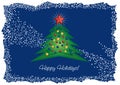 Christmas tree and diamond star greeting card