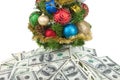 Christmas tree&dollars-1 Royalty Free Stock Photo