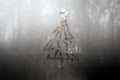 Christmas tree Drawn on Foggy Glass
