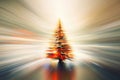 Christmas tree in dynamic light painting technique, motion blur Royalty Free Stock Photo