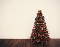 christmas tree in empty living room Royalty Free Stock Photo