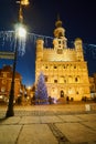 Christmas tree and facade of the Renaissance town hall