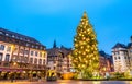 Christmas tree on Place Kleber in Strasbourg, France Royalty Free Stock Photo