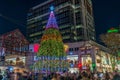 Christmas tree of Faneuil Hall in Boston at night Royalty Free Stock Photo