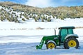 Christmas Tree Farm and Tractor Royalty Free Stock Photo