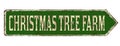 Christmas tree farm vintage rusty metal sign Royalty Free Stock Photo