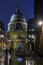 Christmas tree on the feet of London`s cathedral.