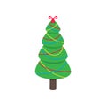 Christmas tree fir flat style design icon sign vector illustration. Royalty Free Stock Photo
