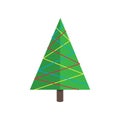 Christmas tree fir flat style design icon sign vector illustration. Royalty Free Stock Photo