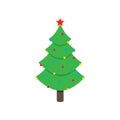 Christmas tree fir flat style design icon sign vector illustration. Royalty Free Stock Photo