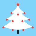 Christmas tree fir flat style design icon sign vector illustration Royalty Free Stock Photo