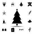 Christmas tree, fir-tree in the snow icon. Simple glyph vector element of Christmas, New Year and holidays icons set for UI and UX Royalty Free Stock Photo