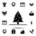 Christmas tree, fir-tree in the snow icon. Simple glyph vector element of Christmas, New Year and holidays icons set for UI and UX Royalty Free Stock Photo