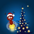Christmas tree with fireflies
