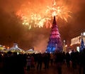 Christmas tree and fireworks