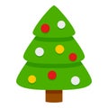 Christmas Tree Flat Icon Isolated on White