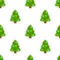 Christmas Tree Flat Icon Seamless Pattern