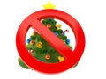 Christmas tree with forbidden symbol