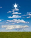 Christmas tree formed in the sky. Royalty Free Stock Photo
