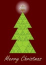 Christmas tree, fractal designed christmas card. Sierpinki triangle fractal composed as christmas tree. Unusual modern Royalty Free Stock Photo