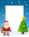 Christmas Tree Frame - Cute Santa Claus Royalty Free Stock Photo