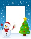 Christmas Tree Frame - Drunk Snowman Royalty Free Stock Photo