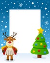 Christmas Tree Frame - Happy Reindeer