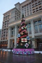 Christmas tree in front of hotel Moskva