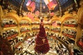 The Christmas tree at Galeries Lafayette Royalty Free Stock Photo