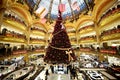 The Christmas tree at Galeries Lafayette Royalty Free Stock Photo