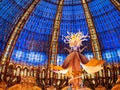 The Christmas tree at Galeries Lafayette Haussman Royalty Free Stock Photo