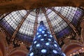 The Christmas tree at Galeries Lafayette, Paris Royalty Free Stock Photo