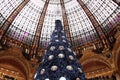 The Christmas tree at Galeries Lafayette, Paris Royalty Free Stock Photo