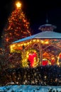 Christmas tree & gazebo Royalty Free Stock Photo