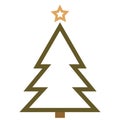 Christmas tree. Geometry tree with Crhistmas tree vector illustration. Icon for New Year, Chrismtas