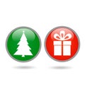 Christmas tree and gift icon